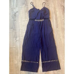 Main Strip Navy Blue Jumpsuit | Size Large One-Piece
